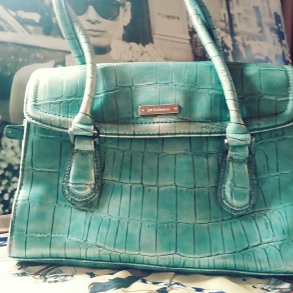 Liz Claiborne purse faux Alligator Pattern green - Picture 5 of 7